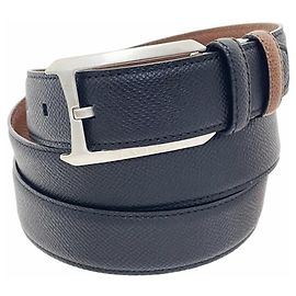 Bulgari Bvlgari Ellipse Men's Leather Belt Black
