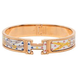 Hermès Pulsera Click H GM Brides de Gala Love Enamel Hermes Dorado