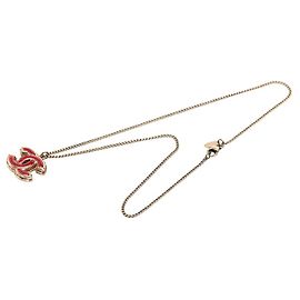 Collier Chanel Vintage Coco Mark Rouge Doré