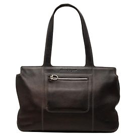 Borsa Tote Gancini Salvatore Ferragamo in pelle marrone Marrone