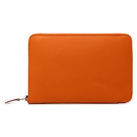 Hermès Hermes Azap Integral Round Zip Long Wallet Orange
