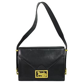 Céline Celine Horse Carriage Shoulder bag Leather Black