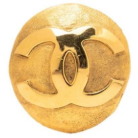 Broche redonda Chanel Coco Mark Dorado