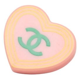 Chanel Coco Mark Herzmotiv Brosche Pink