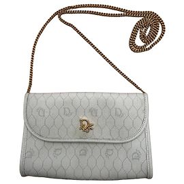 Dior Trotter White Coated Canvas Shoulder Bag White