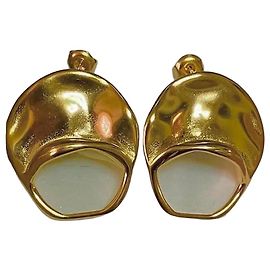 Autre Marque Boucles d'oreilles abstraites martelées dorées Doré