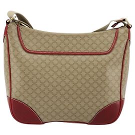 Céline Celine Macadam Shoulder PVC Leather Medium Beige