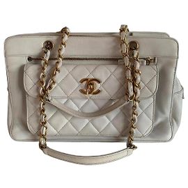Chanel Classic Flap White Leather Handbag White