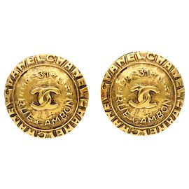 Boucles d'oreilles à clip dorées Chanel Doré