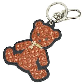 Chaveiro de couro Monogram Louis Vuitton Marrom Preto