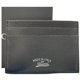 Gucci Black Leather Card Case Black
