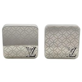 Abotoaduras Louis Vuitton em metal prateado Prata