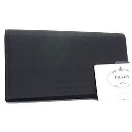 Prada Triangle Wallet M608 in Black Tessuto Nylon Black