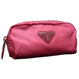 Prada Pink Triangle Pouch Bag Pink
