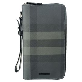 Burberry Charcoal Gray Long Wallet Dark grey