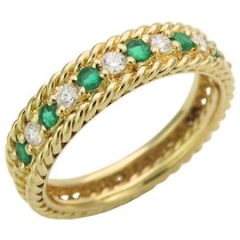 Anello Christian Dior Twist Rope Design D'oro Verde