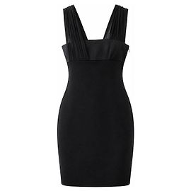 Versace Black Chiffon Strap Bodycon Dress Black