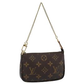 LOUIS VUITTON Monogram Mini Pochette Accessoires Bolsa N41667 LV Auth 184348A Monograma