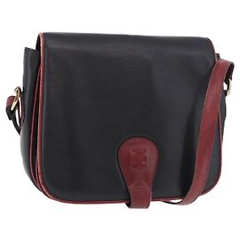 Céline Borsa a Spalla CELINE in Pelle Nera e Oro Auth gh2064 Nero D'oro