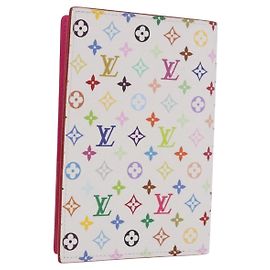LOUIS VUITTON Funda para pasaporte Couverture Multicolor Blanco M14178 Auth 184263SAM Blanco