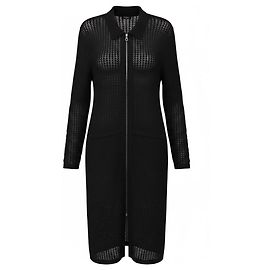 Cardigan de malha de lin e lã preto com fecho de correr Akris Preto