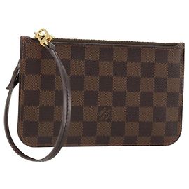 LOUIS VUITTON Damier Ebene Neverfull PM Pouch LV Auth 184121 Damier ebene