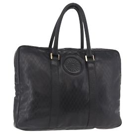 Pasta Business Gianni Versace em couro preto e dourado Auth bs35448 Preto Dourado