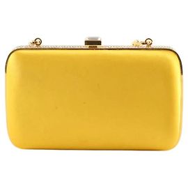 Prada Clutch da sera in raso e strass giallo Giallo