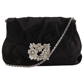 Roger Vivier Black satin clutch Black