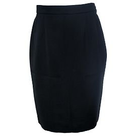 Yves Saint Laurent, schwarzer Vintage-Midirock Schwarz