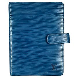 Louis Vuitton Epi Leather Agenda MM Notebook Cover in Toledo Blue Blue