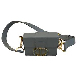 Bolsa Dior 30 Montaigne Box Couro de Bezerro Azul Azul