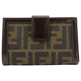 Cartera Bi-fold Fendi Zucca Castaño