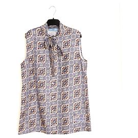 Prada Top de seda twill com laço Multicor