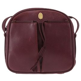 Bolsa tiracolo Must de Cartier em couro com pompom Bordeaux