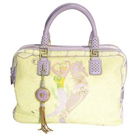 Gianni Versace Vanitas Bolsa Boston Sereia - Couro Lilás Roxo Verde claro