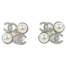 Pendientes Chanel ABF730 Plata Blanco