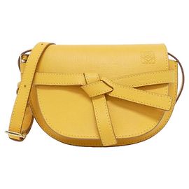 Borsa a tracolla mini Loewe Gate Dual Giallo