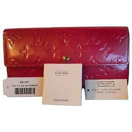 Louis Vuitton Monogram Vernis Porte-Valeurs Cartera Rosa Frambuesa Rosa
