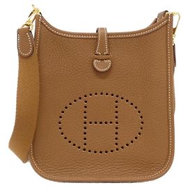 Hermès Bolsa de ombro Hermes Evelyne Amazon 16cm Dourado