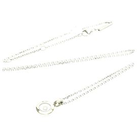 Chopard Happy Diamonds Round Pendant 18K White Gold with 1 Floating Diamond Silvery