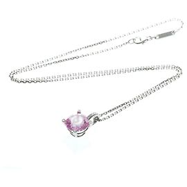 Chopard Happy Diamonds 5 Diamond Round Pendant 18K White Gold with Diamonds Silvery