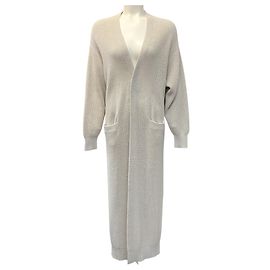 Brunello Cucinelli Strickmantel aus Baumwollmischung Beige Beige