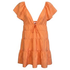 Robe mini à volants superposés et décolleté plongeant Coral Lucca de A.L.C. Orange