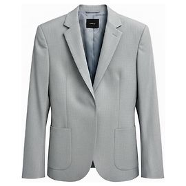 Akris Light Blue / White Woven Wool Blazer Jacket Blue