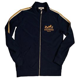 Hermès Paris Cotton Track Jacket Dark blue