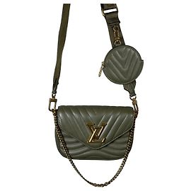 Louis Vuitton New Wave Multi-Pochette cuir kaki M56461 Vert Kaki