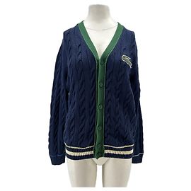 Lacoste Cardigan Marine Blau Baumwolle Größe M Blau