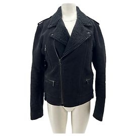 Sandro Wollleder Jacke Schwarz M Schwarz