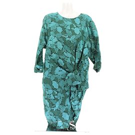 Lanvin Blau-grünes Seidenkleid Grün